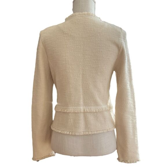 Anthropologie Ett:twa Bardot Knit Moto Jacket Cream/ Ivory - Picture 10 of 11